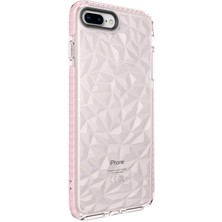 Kzy Apple iPhone 7 Plus Kapak Prizma Darbe Emici Arkası Şeffaf Silikon Kılıf - Pembe