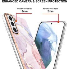 Eabhulie Samsung Galaxy S21 Fe 5g Için Mermer Desen Yumuşak Tpu Tampon Kılıf Kapak Rose Gold (Yurt Dışından)