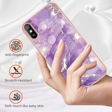 Eabhulie Xiaomi Redmi 9A Için Mermer Desen Yumuşak Tpu Tampon Kılıf Kapak Mor (Yurt Dışından)