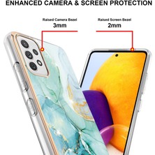 Eabhulie Samsung Galaxy A72 Için Crossbody Askı Ipi Telefon Kılıfı Silikon Mermer Desen Yumuşak Tpu Tampon Kapağı Turkuaz (Yurt Dışından)