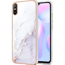 Eabhulie Xiaomi Redmi 9A Için Mermer Desen Yumuşak Tpu Tampon Kılıf Kapak Beyaz (Yurt Dışından)