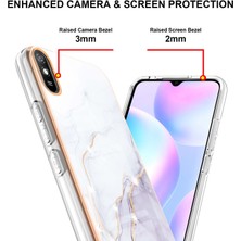 Eabhulie Xiaomi Redmi 9A Için Mermer Desen Yumuşak Tpu Tampon Kılıf Kapak Beyaz (Yurt Dışından)