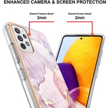 Eabhulie Samsung Galaxy A72 Için Mermer Desen Yumuşak Tpu Tampon Kılıf Kapak Rose Gold (Yurt Dışından)