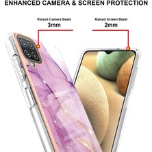 Eabhulie Samsung Galaxy A12 Için Crossbody Askı Ipi Telefon Kılıfı Silikon Mermer Desen Yumuşak Tpu Tampon Kapağı Pembe (Yurt Dışından)