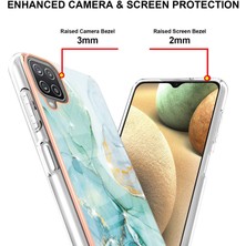 Eabhulie Samsung Galaxy A12 Için Crossbody Askı Ipi Telefon Kılıfı Silikon Mermer Desen Yumuşak Tpu Tampon Kapağı Turkuaz (Yurt Dışından)