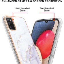 Eabhulie Samsung Galaxy A02S Için Crossbody Askı Ipi Telefon Kılıfı Silikon Mermer Desen Yumuşak Tpu Tampon Kapağı Beyaz (Yurt Dışından)