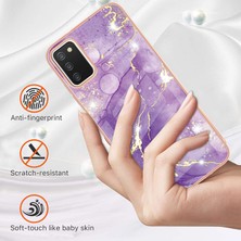 Eabhulie Samsung Galaxy A03S Için Mermer Desen Yumuşak Tpu Tampon Kılıf Kapak Mor (Yurt Dışından)