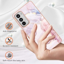 Eabhulie Motorola Edge 20 Için Mermer Desen Yumuşak Tpu Tampon Kılıf Kapak Rose Gold (Yurt Dışından)