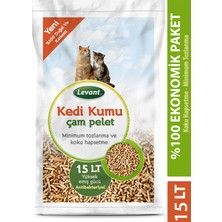 Levant Kedi Kumu Çam Pelet Organik Ağaç Kokulu 15 Lt