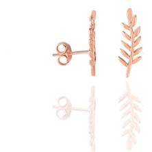 Söğütlü Silver Gümüş Rose Yaprak Modeli Küpe