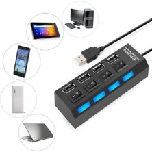 Afzelia 4 Port USB 2.0 Çoklayıcı Hub Anahtarlı Işıklı On Off Düğmeli