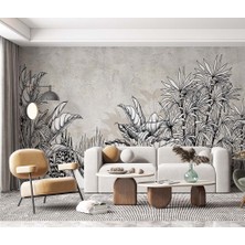 Özel Duvarlar Siyah Beyaz Yapraklar Özel Tasarım Duvar Kağıdı