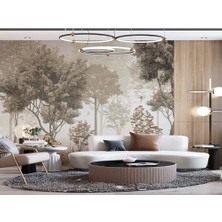 Özel Duvarlar Eskitme Tarz Orman Ağaç Manzarası Duvar Kağıdı