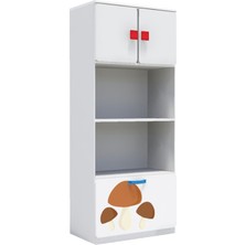 Woody Life 2 Kapaklı 2 Çekmeceli Çocuk Odası Anaokulu Kreş Dolap Sonbahar Temalı