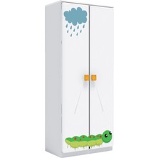 Woody Life 2 Kapaklı Uzun Çocuk Odası Anaokulu Kreş Dolap Sonbahar Temalı