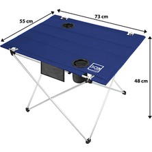 Box&box Bardak Gözlü, Omuz Askılı, Katlanabilir Kamp ve Piknik Masası 73X55X48 cm