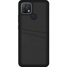 Fitcase Oppo A15 / A15S Kılıf Proda Deri Çift Kartlık Cepli Kapak Siyah