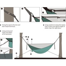 Strade Store Kamp Hamak, Cibinlik ile Taşınabilir Seyahat Asma Yatağı, Nefes Alabilen Naylon Salıncak Ağaç Kayışları ile Açık Yürüyüş Sırt Çantasıyla - Yeşil (Yurt Dışından)