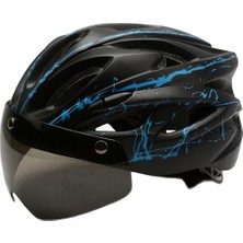 Strade Store Yetişkin Bisiklet Kask Kadın Erkek Manyetik Gözlük Siyah Mavi ile Bisiklet Kask (Yurt Dışından)