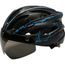 Strade Store Yetişkin Bisiklet Kask Kadın Erkek Manyetik Gözlük Siyah Mavi ile Bisiklet Kask (Yurt Dışından)