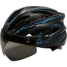 Strade Store Yetişkin Bisiklet Kask Kadın Erkek Manyetik Gözlük Siyah Mavi ile Bisiklet Kask (Yurt Dışından)