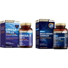 Nutraxin Omega 3 Balık Yağı 2000 Mg 60 Kapsül+ 14 Vitamin,7 Mineral Içerikli Multivitamin Erkek 60 Tablet