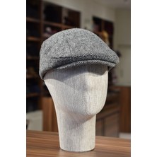 Göksu Şapka Göksu Erkek Kışlık Spor Kasket Lastikli Balıksırtı Desenli Renkli Şapka Modern Yünlü Kumaş