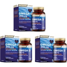 Nutraxin Omega 3 Balık Yağı 2000 Mg 60 Yumuşak Kapsül X3 Adet