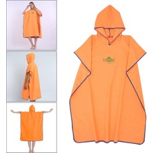 Strade Store Sörf Panço Hızlı Kuruyan Değişen Robe Sörfçü Havlusu Kapüşonlu Cape Orange (Yurt Dışından)