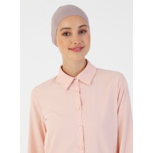 Ecardin Nefes Alan Kumaş Geniş Ebatlı Bağcıklı Bone - Duman Gülü - Ecardin