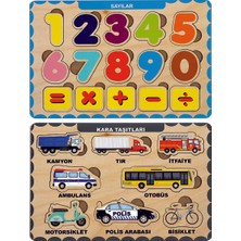 W-Design Ahşap Bul Tak Eğitici 2 Adet Yapboz Puzzle Seti