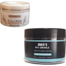 Hintohu Men's Anti-Wrinkle Smoothing Cream Erkek     Bakım Kremi 100 ml + Three Brand 100ML Arnavut Aklık Kremi