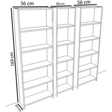 Kzy Regor Endülüs Meşe Geniş Kitaplık 3 Parçalı