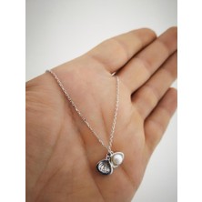 Takıhan Özel Pırlanta Tasarımlı Midye Inci Gümüş Kolye