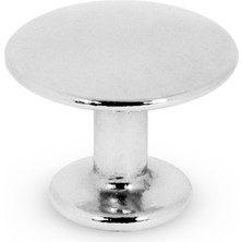 Badem10 Düğme Çekmece Dolap Kapak Kulpu Kulbu Krom Metal Daire Kulp