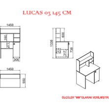 Kalender Dekor Lucas 145 cm Çalışma Masası