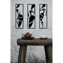 Unt Afrikalı Kadınlar Duvar Dekoru-Süsü, Ahşap Dekoratif Tablo-V6