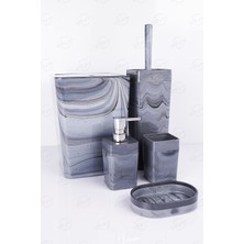 VIP Gross Mermer Desen Kare Akrilik Banyo Seti