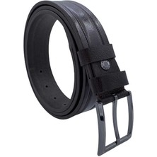 Süzer Deri 3.5 Cm. Klasik  Deri Desenli Kemer Koyu Kahverengi