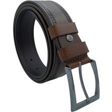 Süzer Deri 4 Cm. Spor  Deri Dikişli Kemer Kahverengi