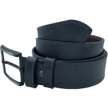 Süzer Deri 4.5 Cm. Spor Suni Deri Çift Dikişli Model Kemer Siyah