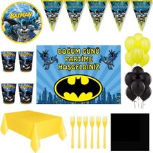 Parti Furyası Batman  16 Kişilik 50 x 70 cm Afişli Doğum Günü Parti Süsleri 16 Kişilik