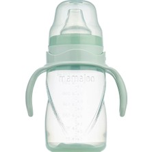 Mamajoo Kulplu Eğitici Bardak 270 ml & İkili Beslenme Kaşığı / Powder Green