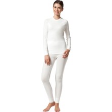 Çift Kaplan Kadın Beyaz Uzun Kol Termal Fanila 1012