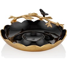 Lamedore Love Bırd Serisi Siyah Ortası Sosluklu Kase/dekor 36 cm