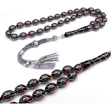 Tesbih Rüyası Usta Işi Gümüş Çeşmi Firuzemercan Işlemeli Oltu Taşı