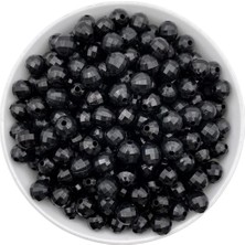 Hedef Bijuteri 10MM Siyah Renk Dünya Model Akrilik Boncuk,takı , Çanta Yapım Boncuğu (100GR,~180 Adet)