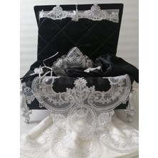 Lady Rio Sandıklı Seccade Bohça Takımı Fransız Danteli ve Kadife Kumaşlı