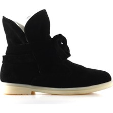 Bueno Shoes Siyah Süet Kadın Düz Bot