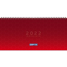 Gıpta 2022 Parc Spiralli Haftalık Masa Takvimi 16 x 33 cm Kırmızı